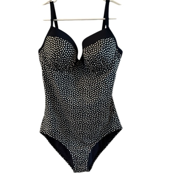 Other - Boden Navy Blue and White Polka Dot One Piece Swimsuit size 36DD